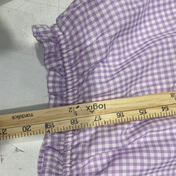 NWT$34.99 June & Hudson Long-Sleeve Wrap Blouse Size M Purple Gingham Stretch Wa - Picture 10 of 12